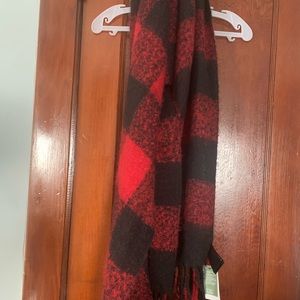 H&M PLAID FRINGED SCARF